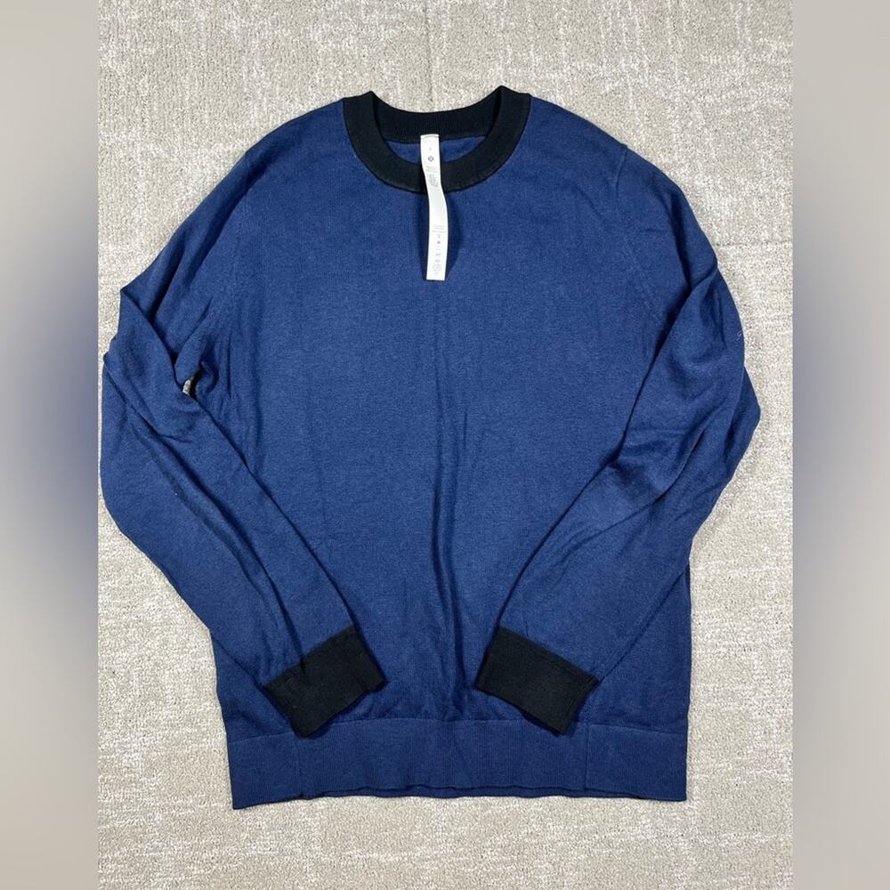 Lululemon Silk Blend Crewneck Sweater Womens Size 6 Navy